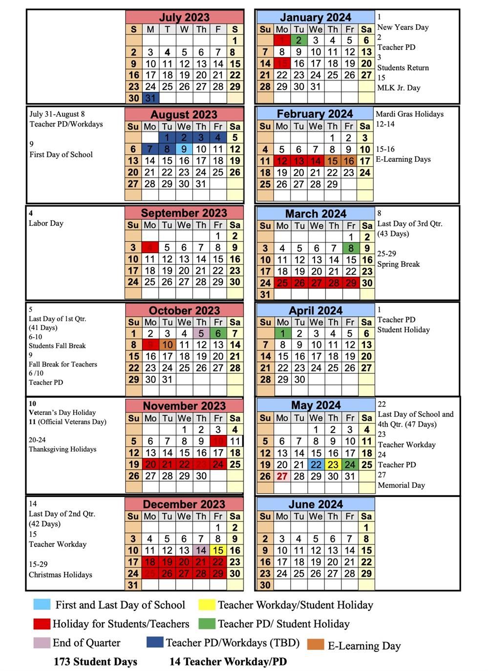 SCHOOL CALENDAR